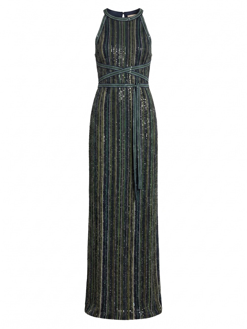 missoni evening dresses Zigzag Sequin Embellished Maxi Dress Crafted with meticulous attention to detail Striped metallic crochet-knit maxi dress
