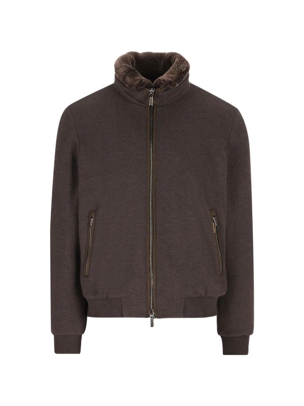 Moorer Pocket Zip-Up Jacket - Male - Cardigans - Brown - M - Knitwear - Image 2