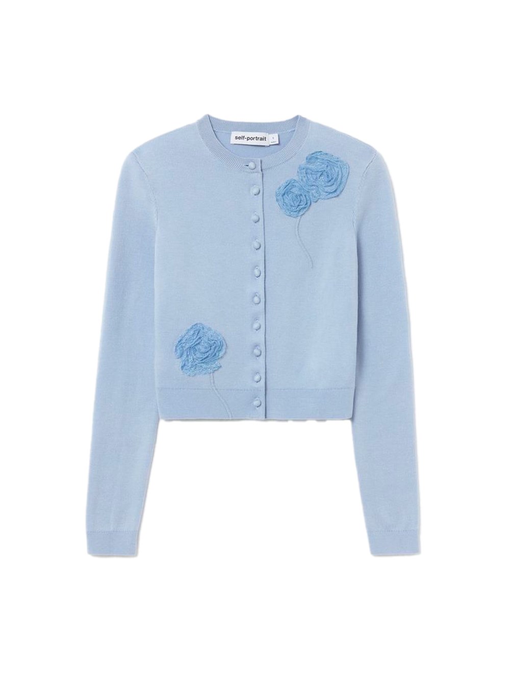 Self Portrait Blue Flower Knit Cardigan - Female - Cardigans - Blue - Xs - Knitwear - Image 2