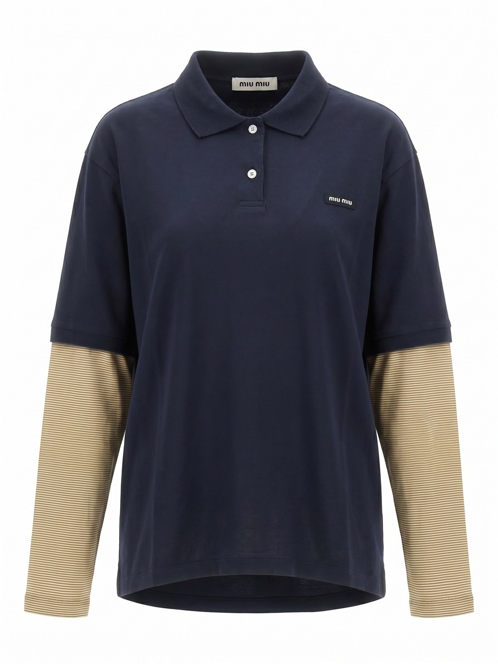 Miu Miu Miu Miu Polo Shirt With Jersey Sleeves