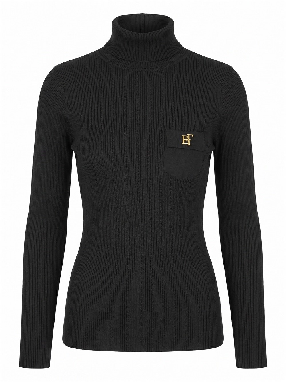 Elisabetta Franchi Turtleneck Knit Top With Long Sleeves