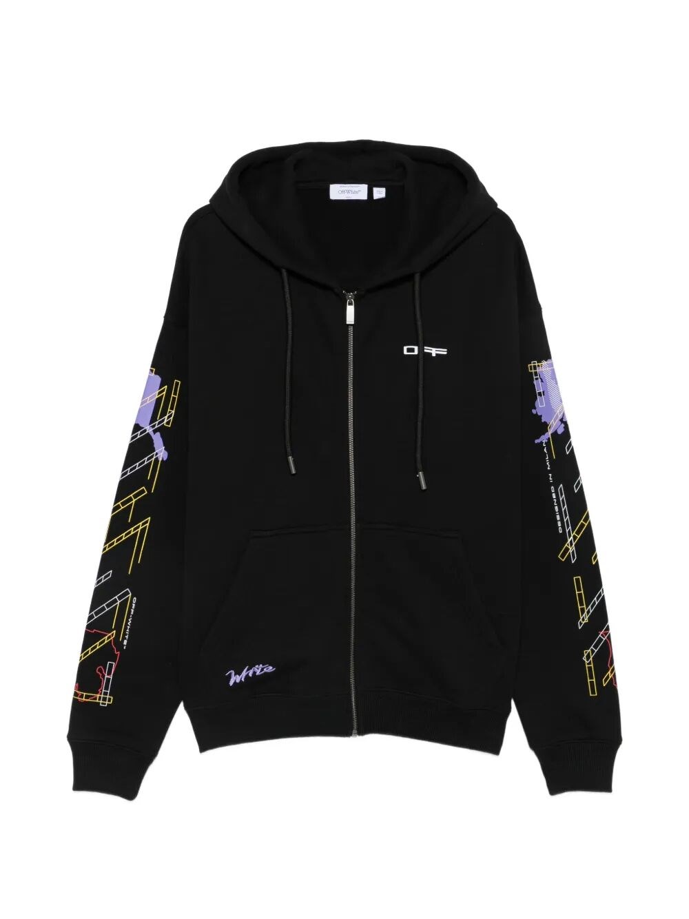 Off White `Archigeography Arrow Skate` Zip Hoodie
