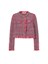Self-Portrait Check Frayed Knit Jacket