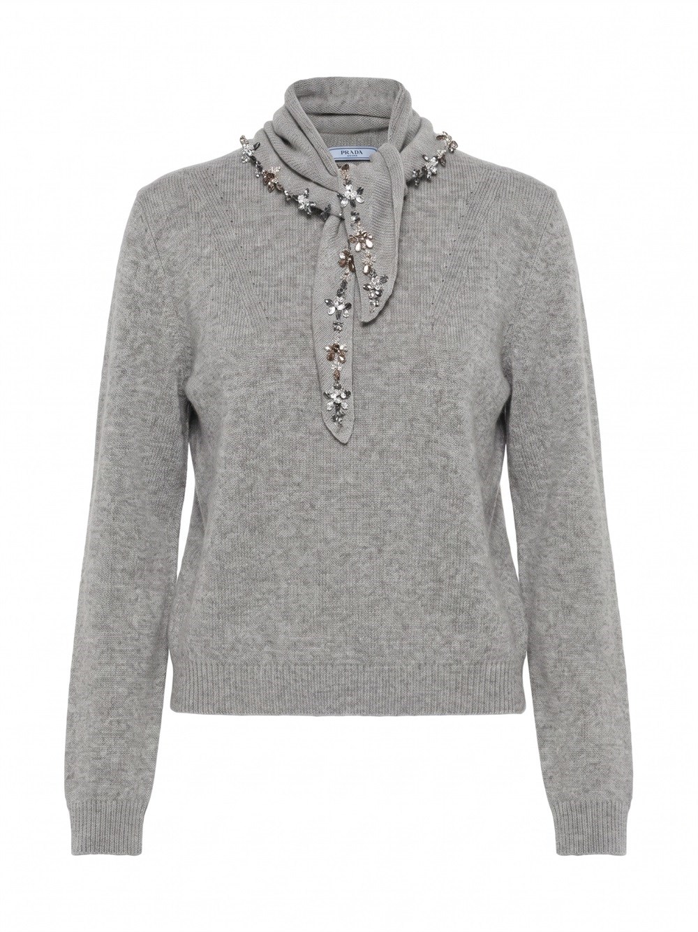 Prada Prada Sweater With Jeweled Scarf Detail　宝石付きスカーフディテール付きプラダ セーター