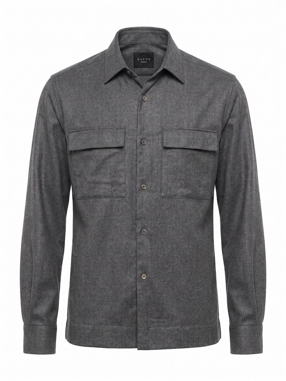 Xacus Flap-pocket Shirt In Gray