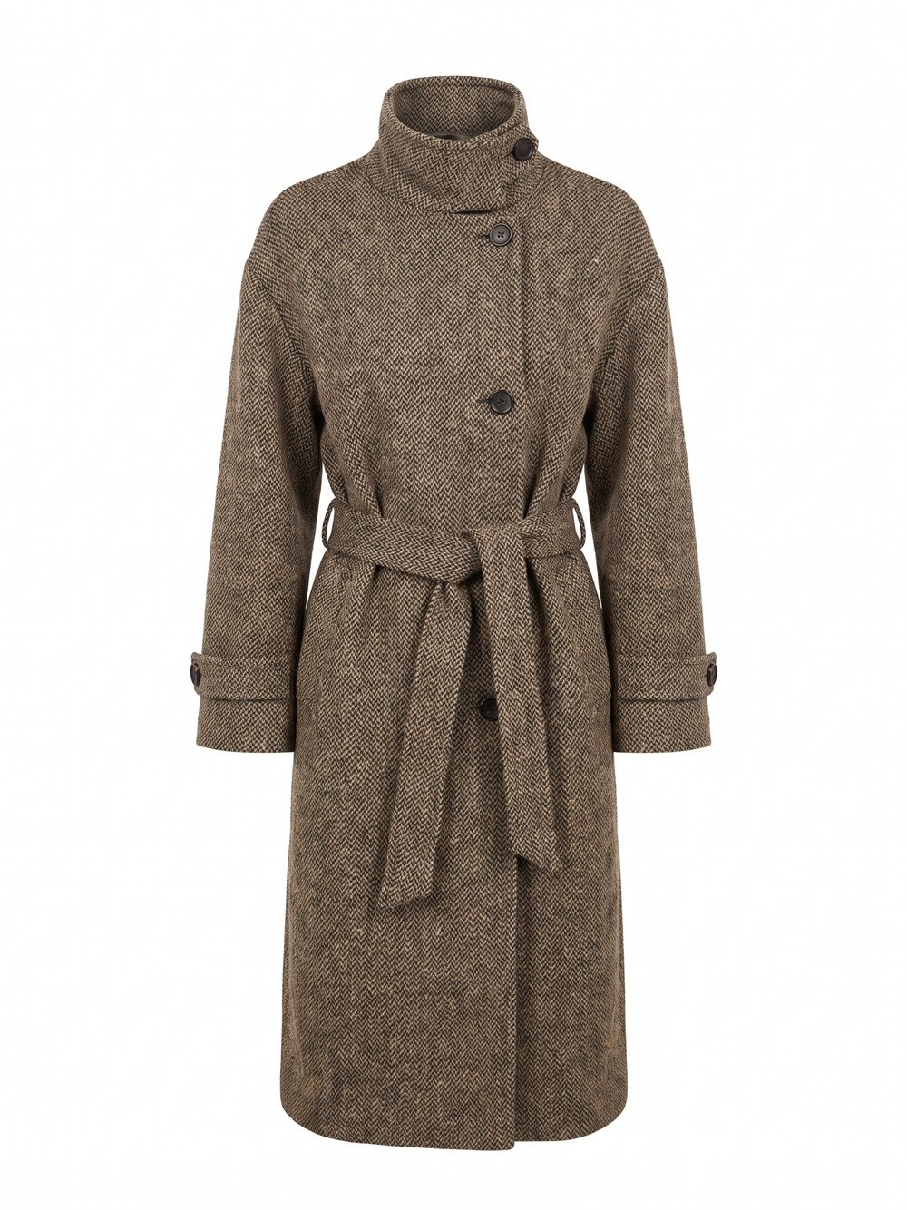 BRUNELLO CUCINELLI Brunello Cucinelli Sparkling Chevron Coat Whit Belt