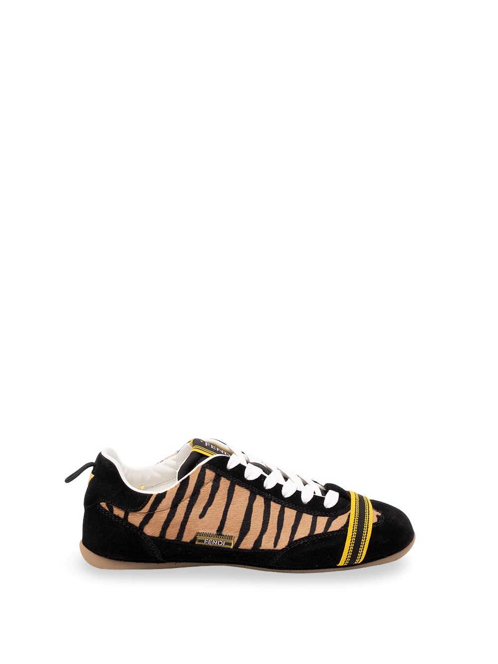 Fendi Brown/Black Wrap Haircalf & Suede Sneaker - Image 2