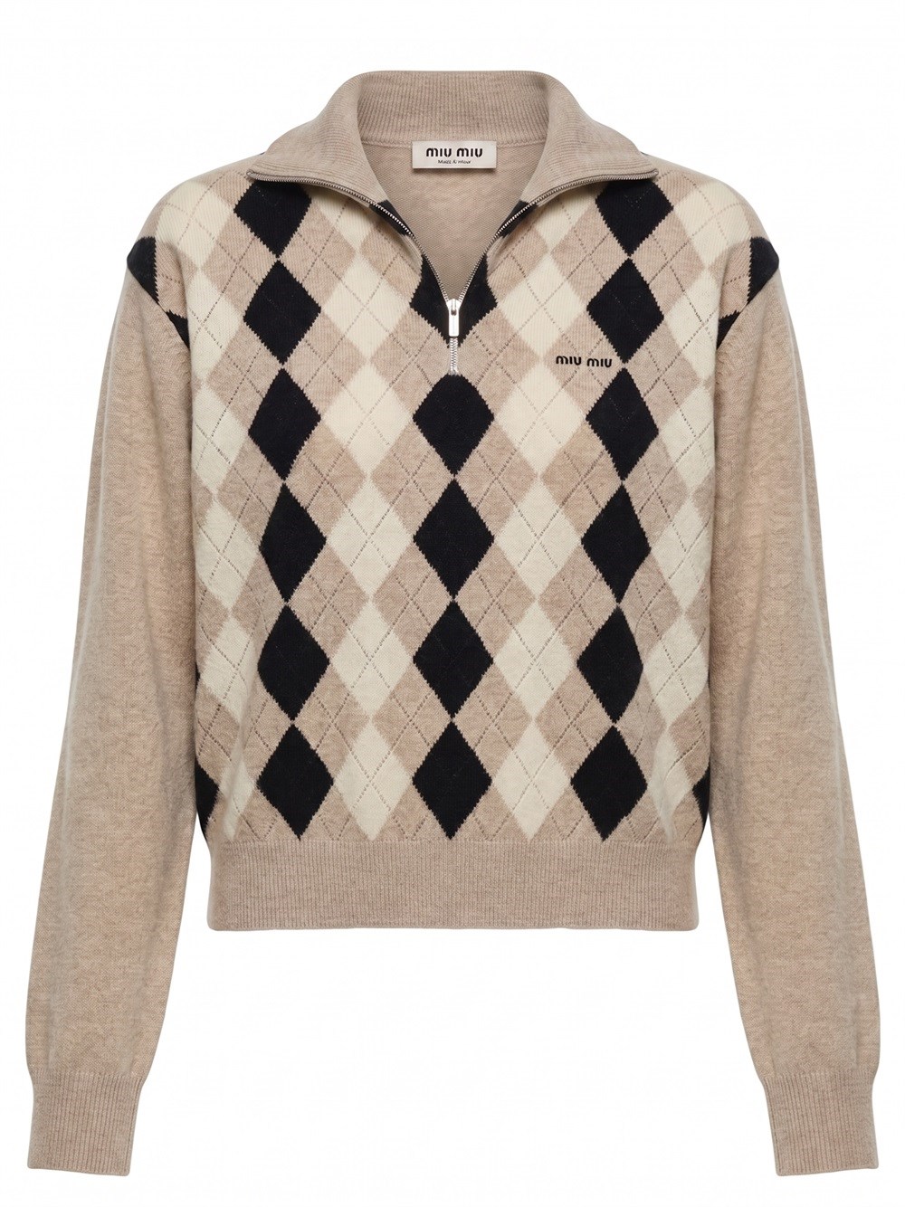 Miu Miu Logo Cashmere Polo Shirt - Image 4