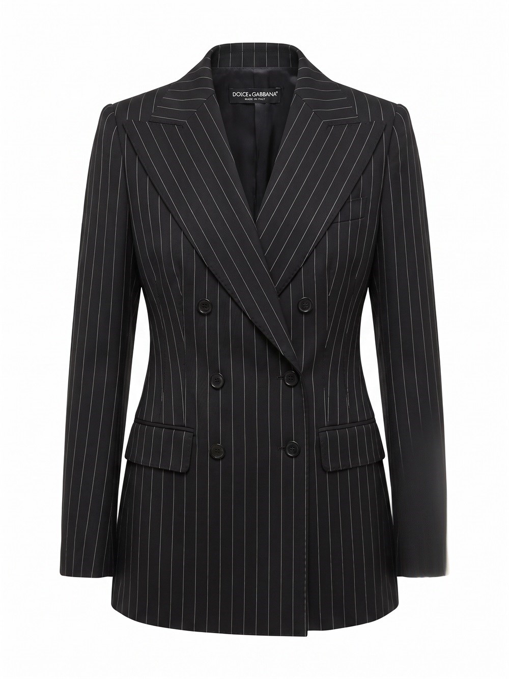 Dolce & Gabbana Double-Breasted Turlington Pinstripe Blazer