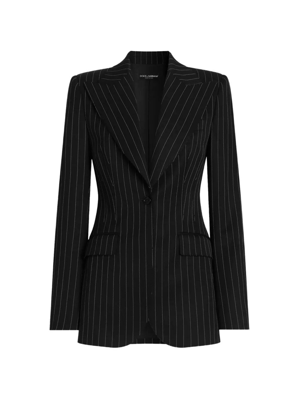 Dolce & Gabbana Single-Breasted Turlingon Pinstripe Blazer