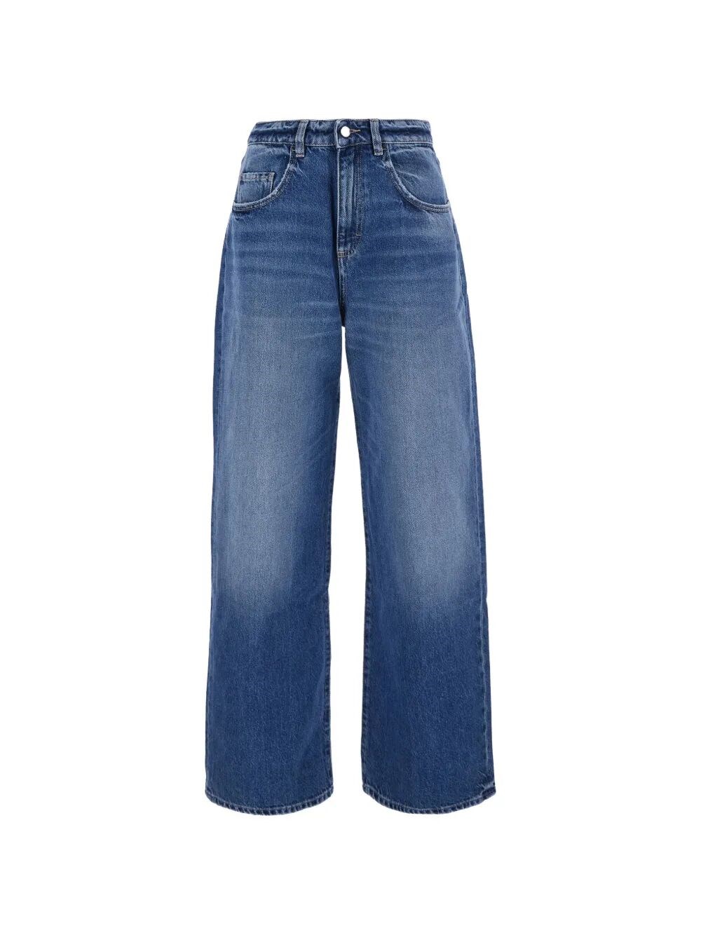 Icon Denim , Wide Jeans, Female, Blue, W23, Poppy Blue Jeans With Logo Patch - Image 3