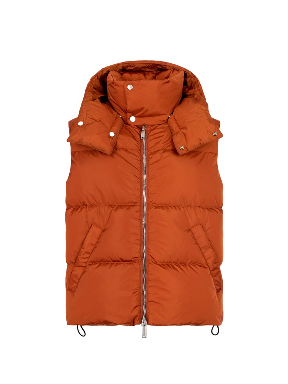 Dsquared2 , Waistcoats, Male, Orange, M, Quilted Vest With Detachable Hood - Image 3
