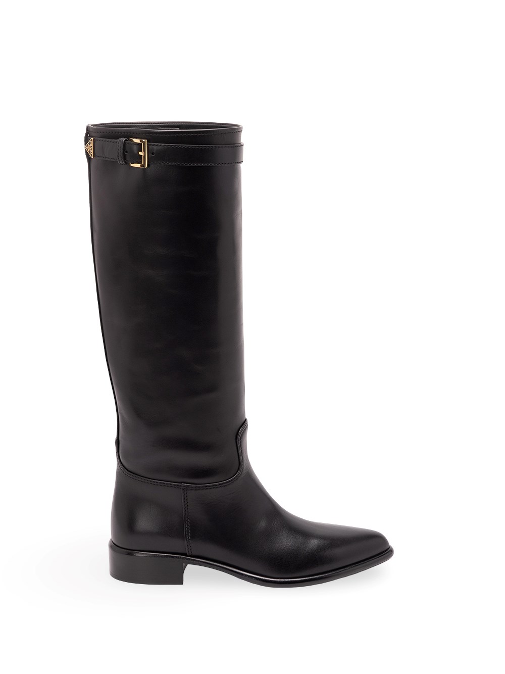 Prada Leather Knee-high Boots In Black