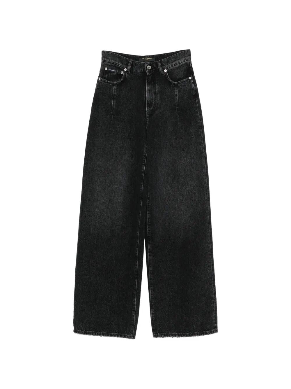 Dolce & Gabbana Wide Leg Jeans In Black