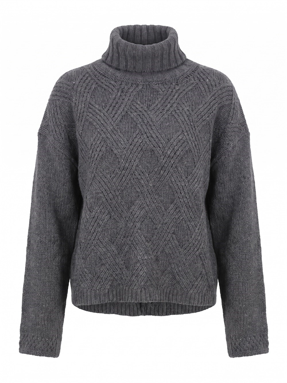 Twin Set Turtleneck Sweater With Woven Detail