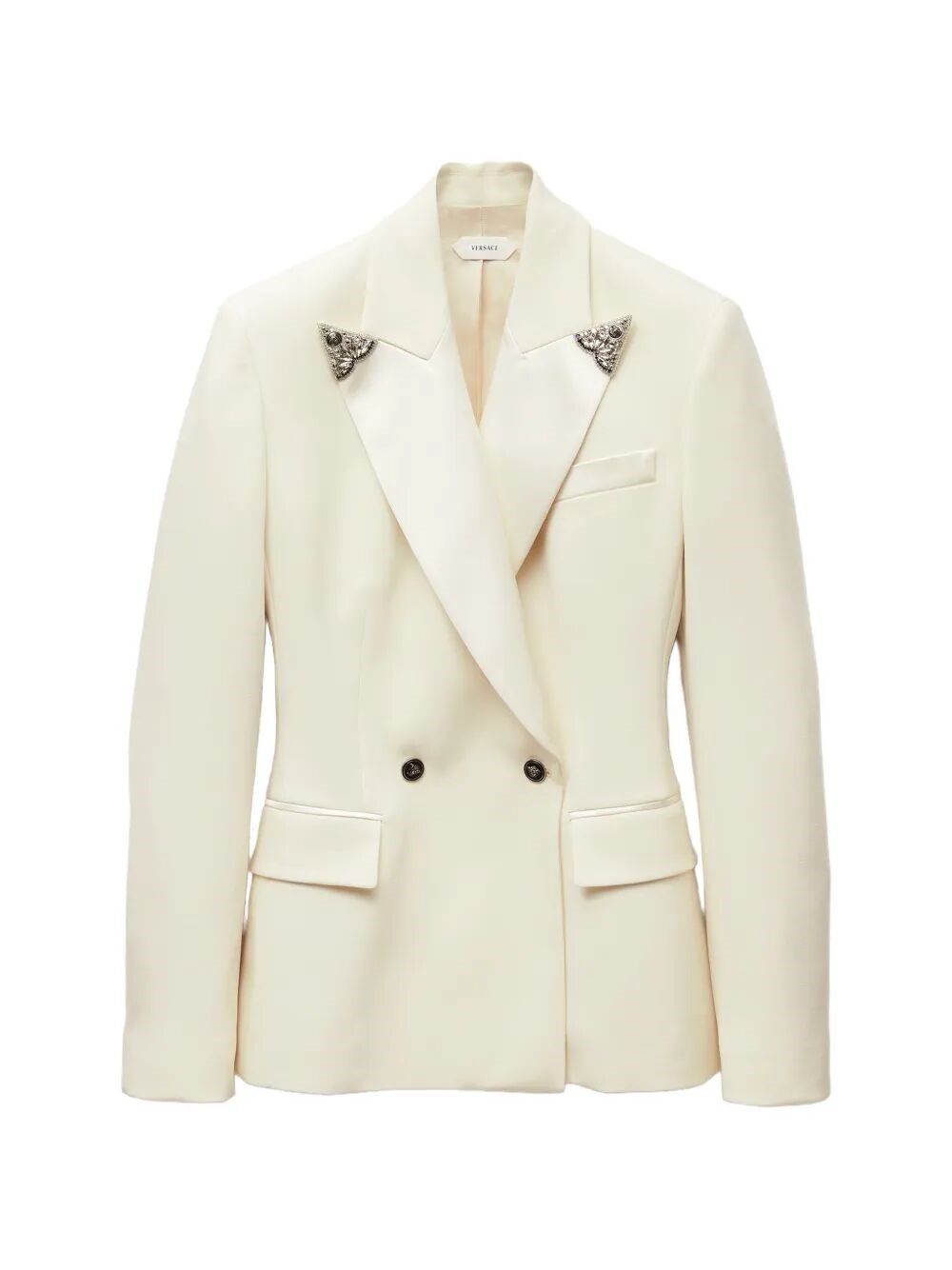 VERSACE Versace Embroidered Stretch Wool Blazer