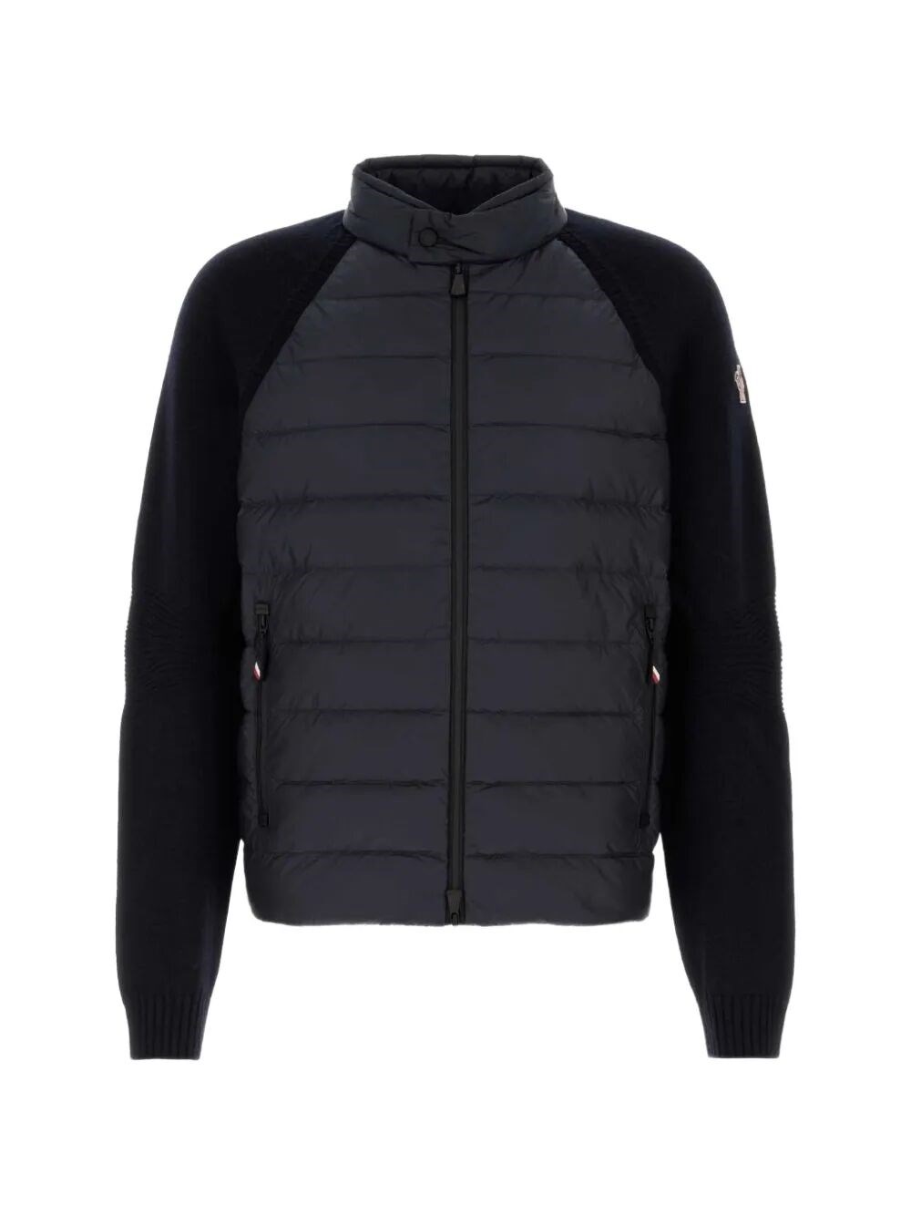 Moncler , Winter Jackets, Male, Blue, L, Wool-Blend Padded Zip-Up Cardigan - Image 3