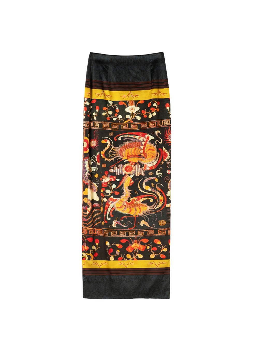 HUI MILANO Dragon Printed Midi Skirt