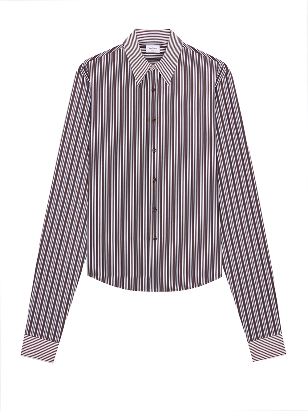 Saint Laurent Winchester Shirt In Striped Cotton Poplin