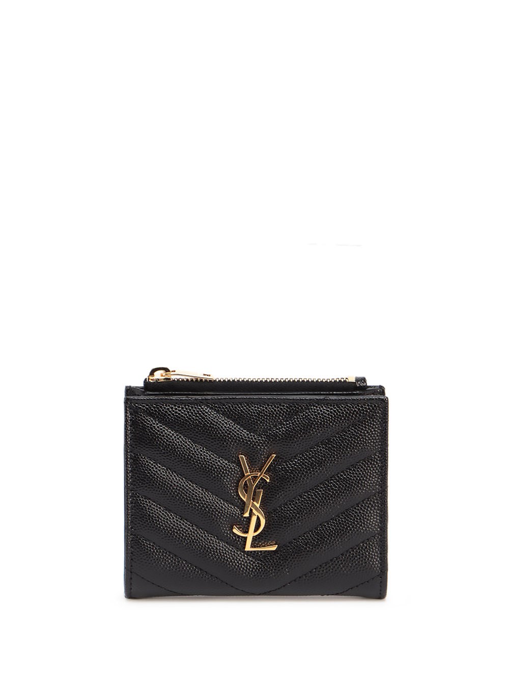 Saint Laurent `cassandre Matelassé` Bi-fold Wallet In Black  