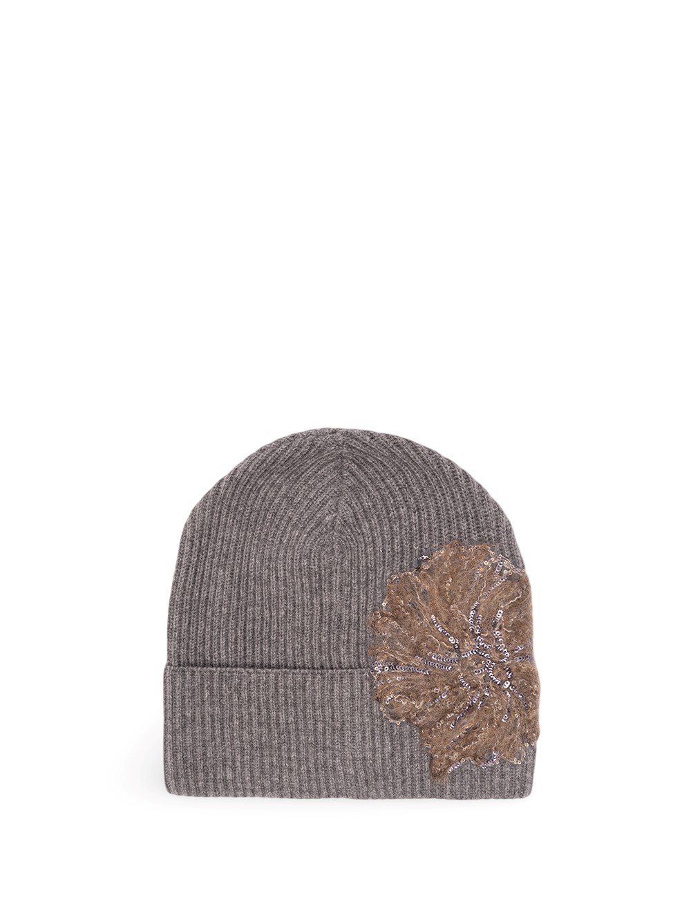 Brunello Cucinelli Cashmere Beanie With Floral Embroidery