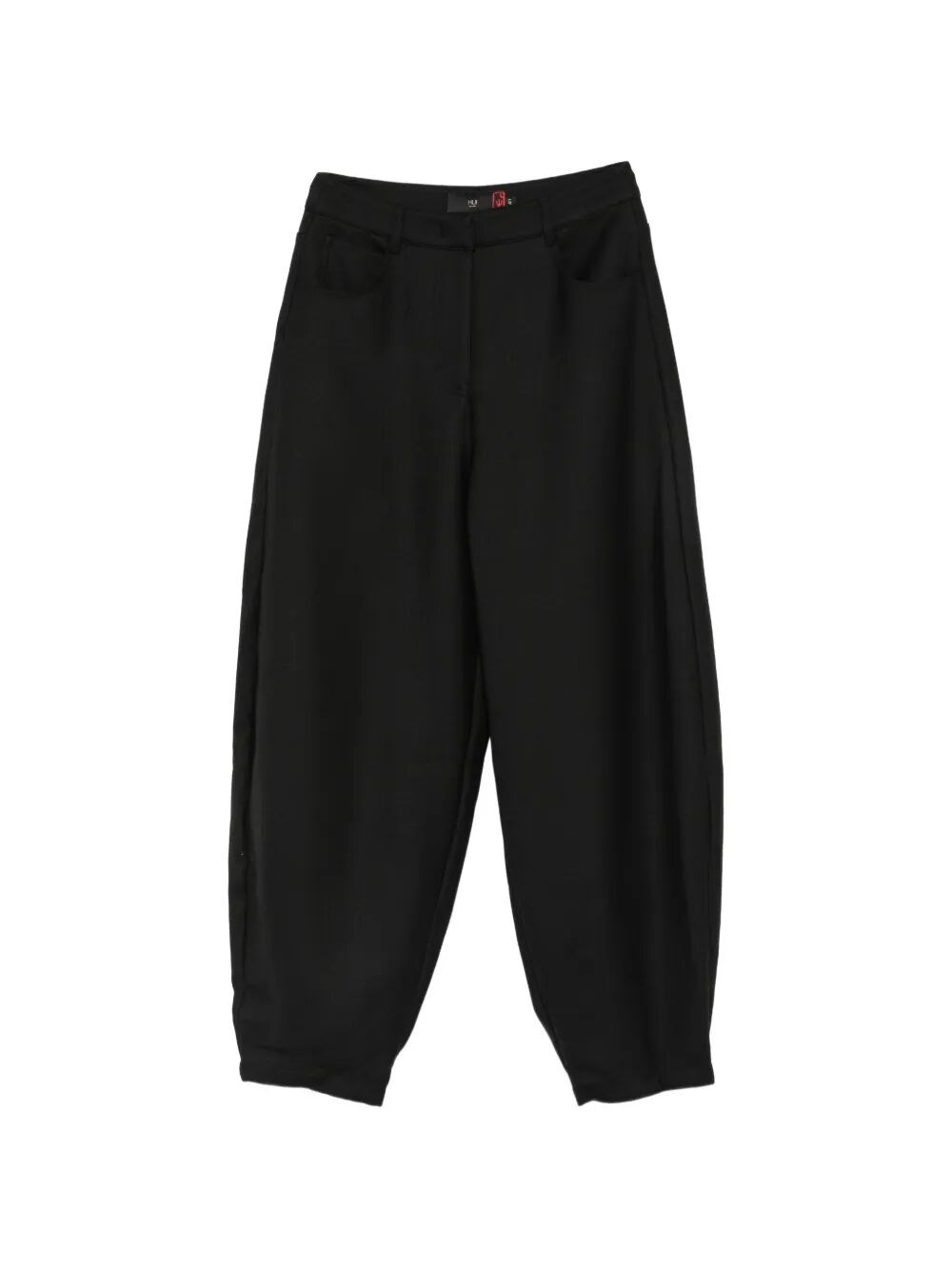 HUI MILANO Black Wool Cuffed Pants