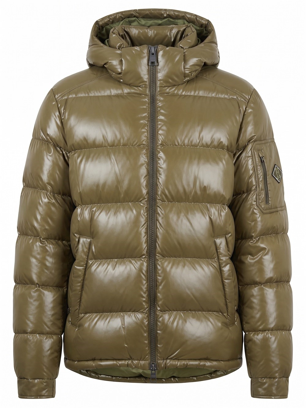 Herno , Down Jackets, Male, Green, M, Piumino Trapuntato Con Cappuccio - Image 3