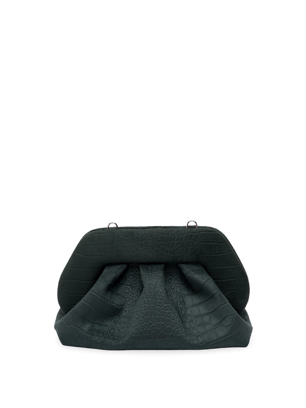 Themoirè Bios Medium Suede Croco Effect Clutch
