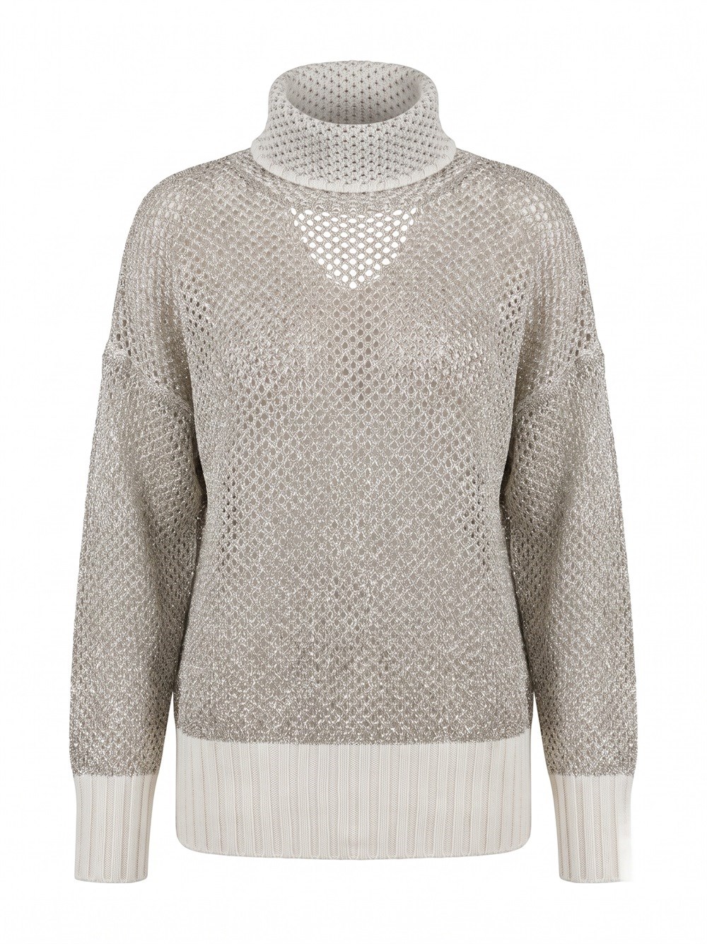 Twin Set Mesh Turtleneck Sweater