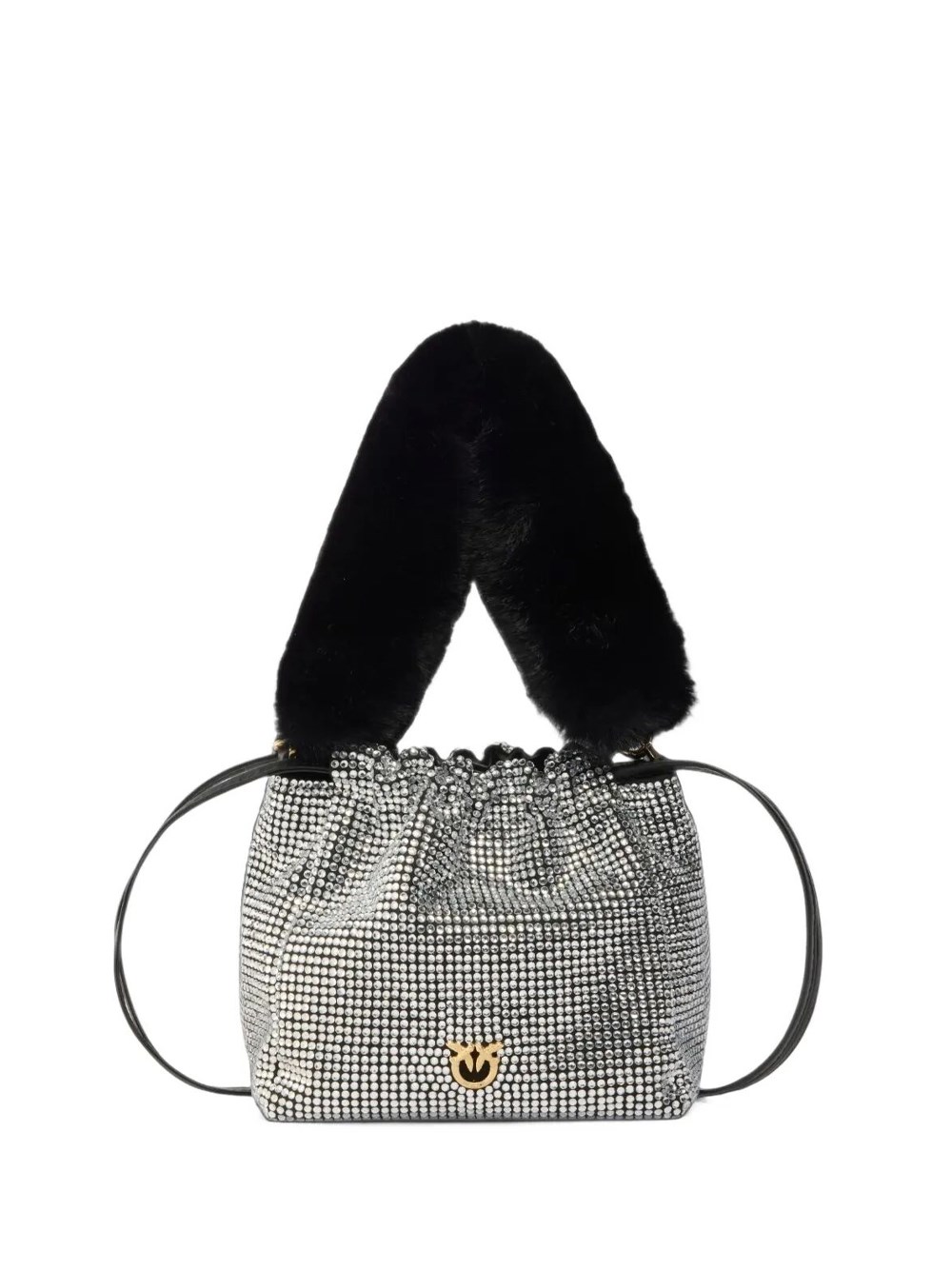 Pinko , Bucket Bags, Female, Black, One Size, Pouch Fullstrasimita - Image 3