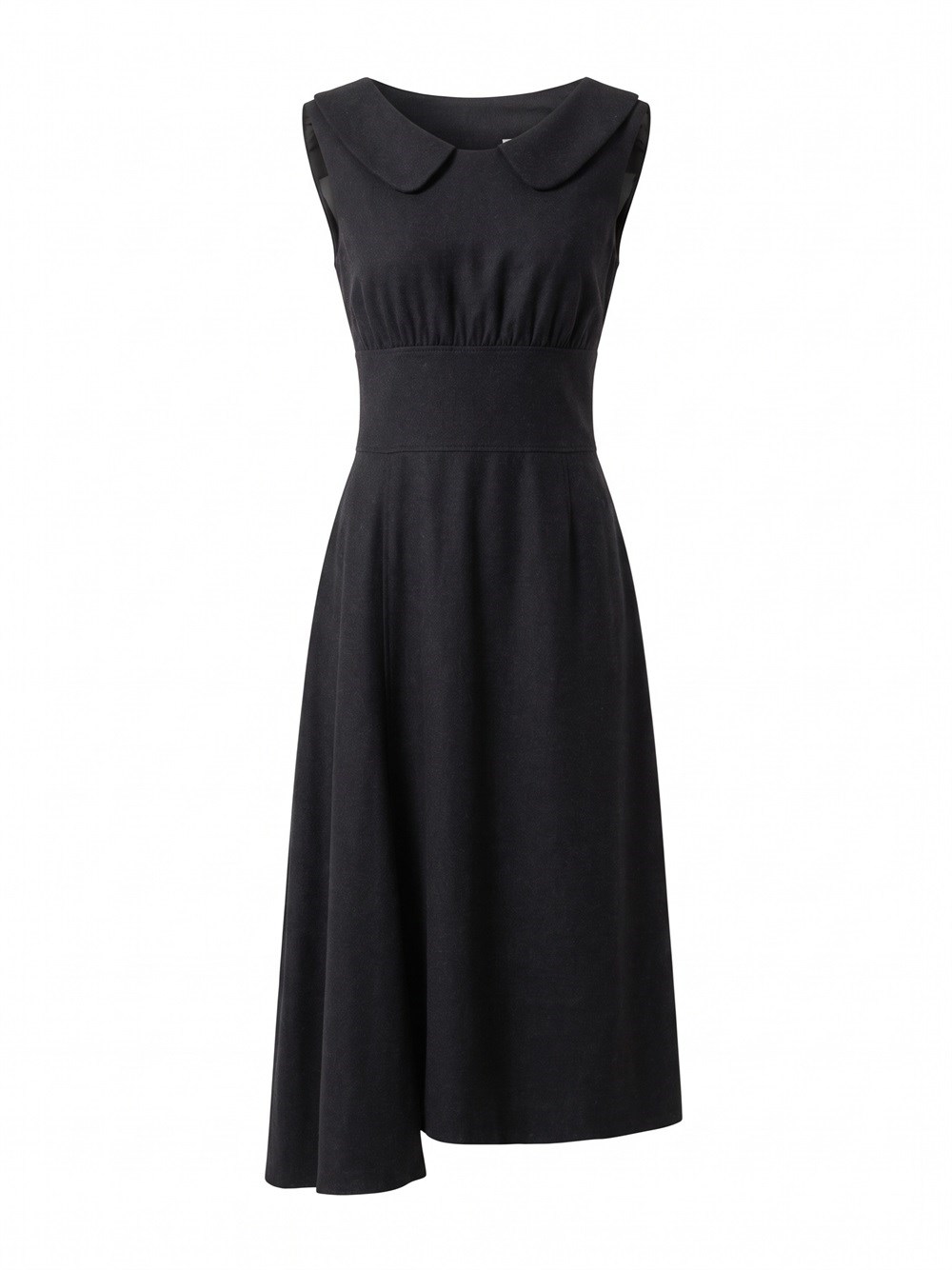 Asymmetrisches Kleid in Antracite aus Re-Wool-Wolle