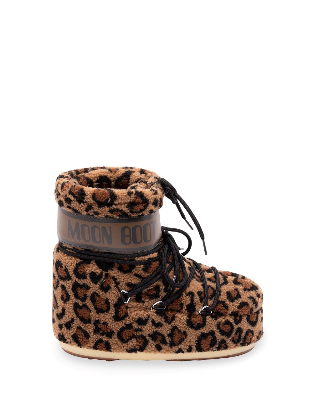 Moon Boot Women's Brown Icon Low In Leopard-Print Teddy - Image 3