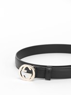 gucci leather belt with interlocking g 