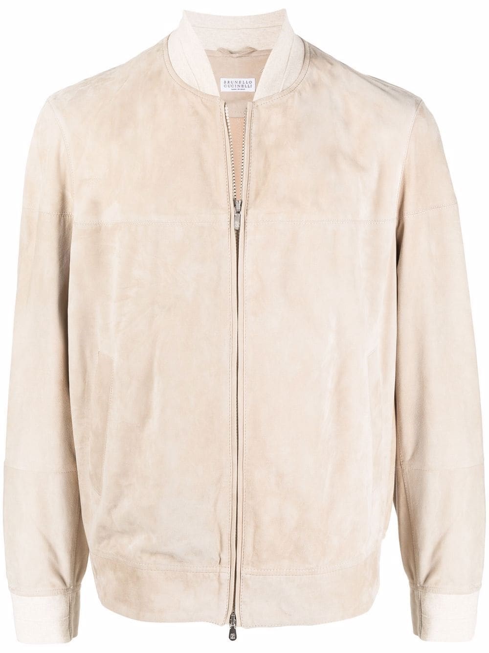 cream suede bomber jacket