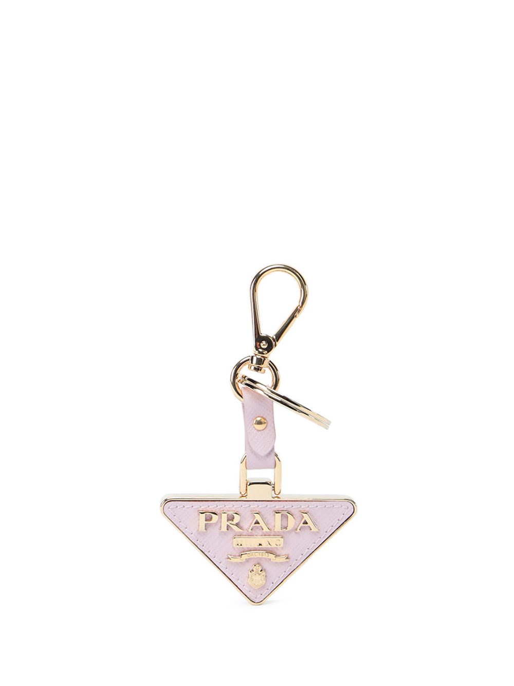 Prada Saffiano Leather And Metal Key Chain In Pink