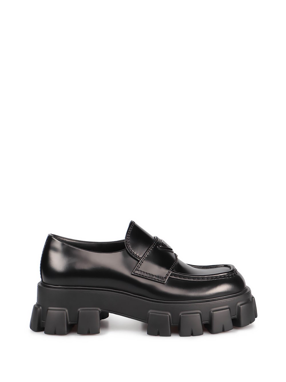 Prada `monolith` Brushed Leather Loafers In Black | ModeSens