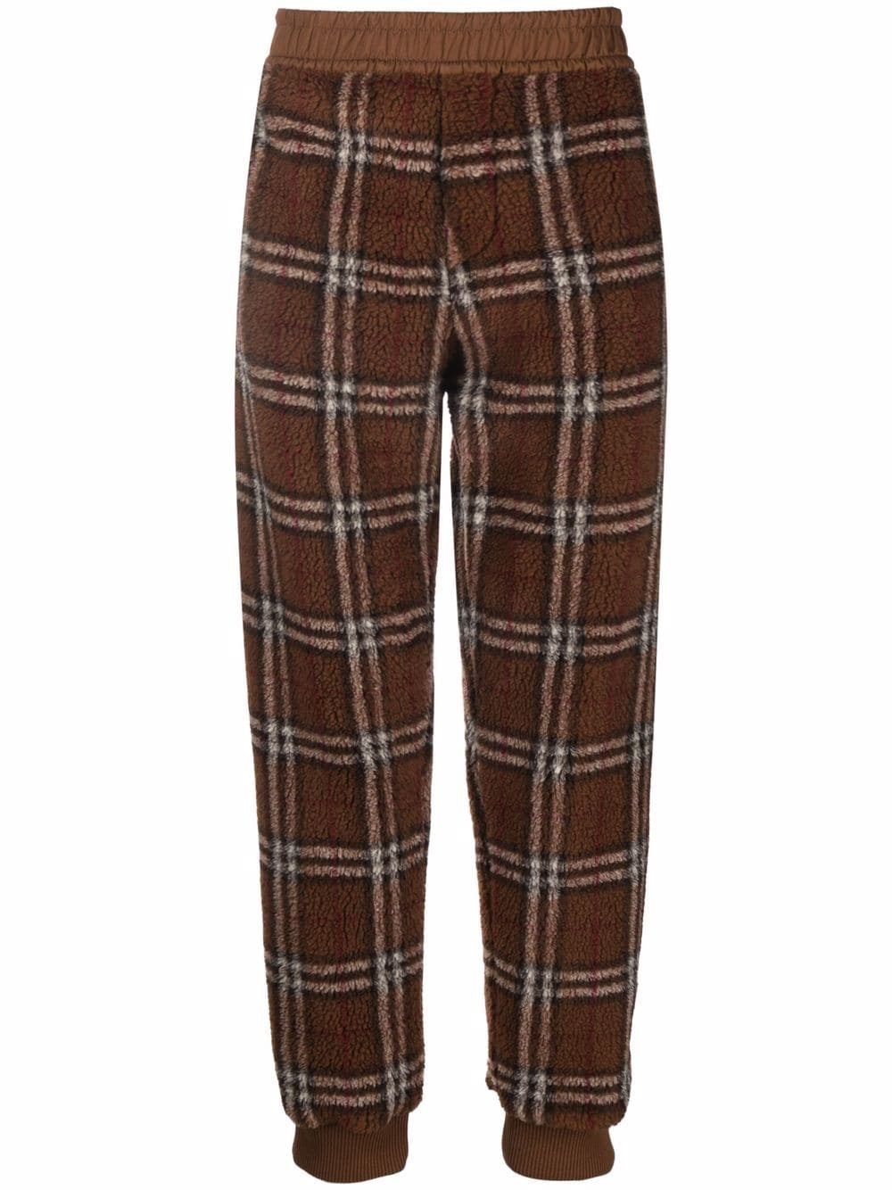 Burberry Vintage Check Fleece Jogger Pants In Marrone | ModeSens