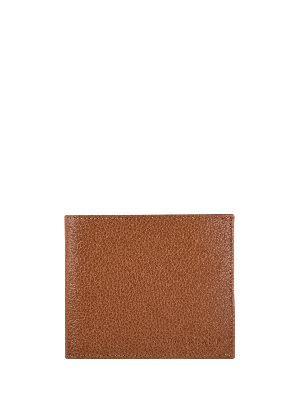 Longchamp Le Foulonné Bifold Leather Wallet In Marrone