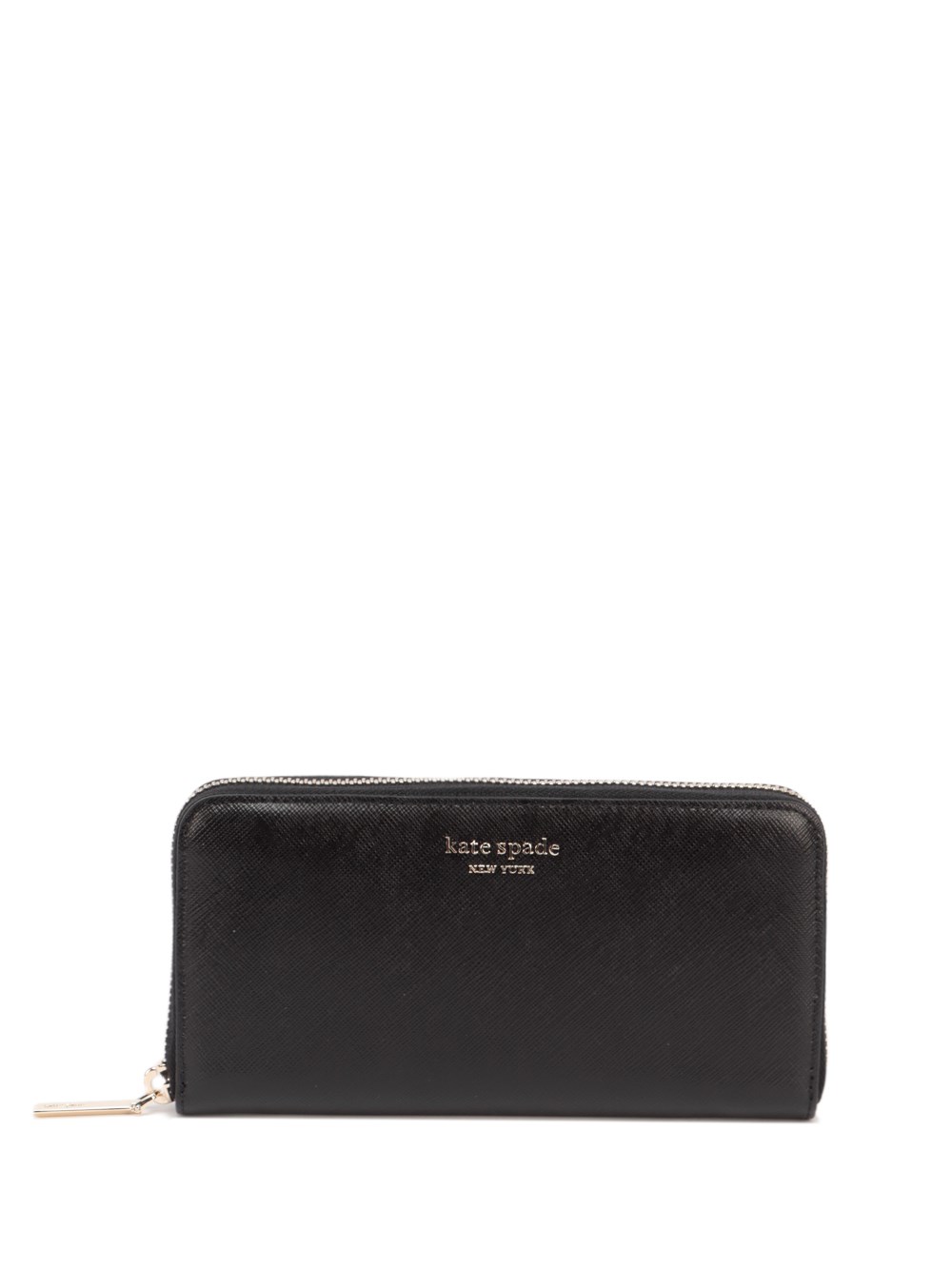 Kate Spade Spencer Saffiano Leather Zip Around Continental Wallet In Nero | ModeSens